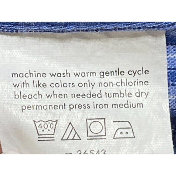 Arrow Men's Button Down Shirt Blue Micro Plaid Wrinkle Free XXL (18 1/2, 34/35) - Picture 7 of 7